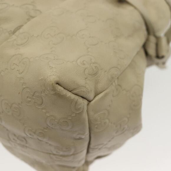 GUCCI GG Canvas Guccissima Hand Bag Leather Ivory Gold - Picture 15 of 16